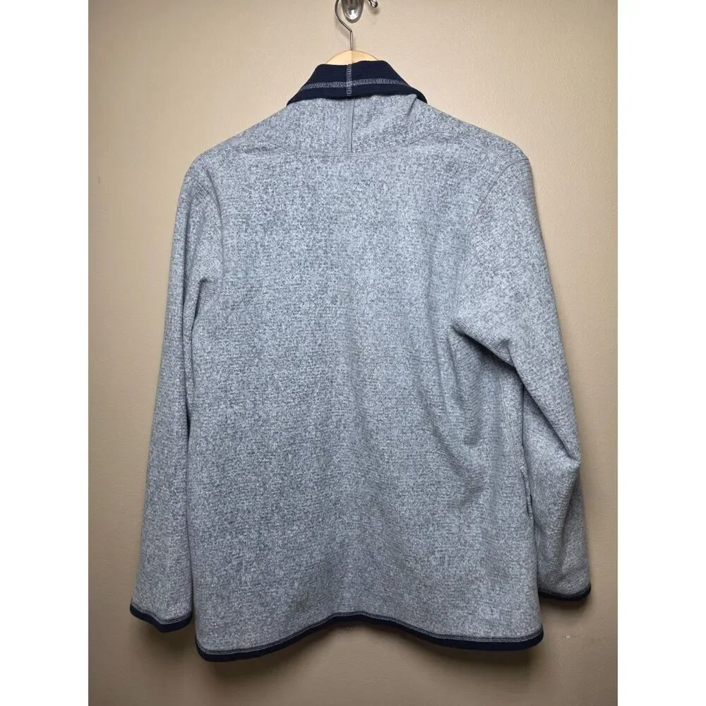 Cuddl Duds Reversible Open Front Cardigan Jacket Gray Navy Cozy Size Large